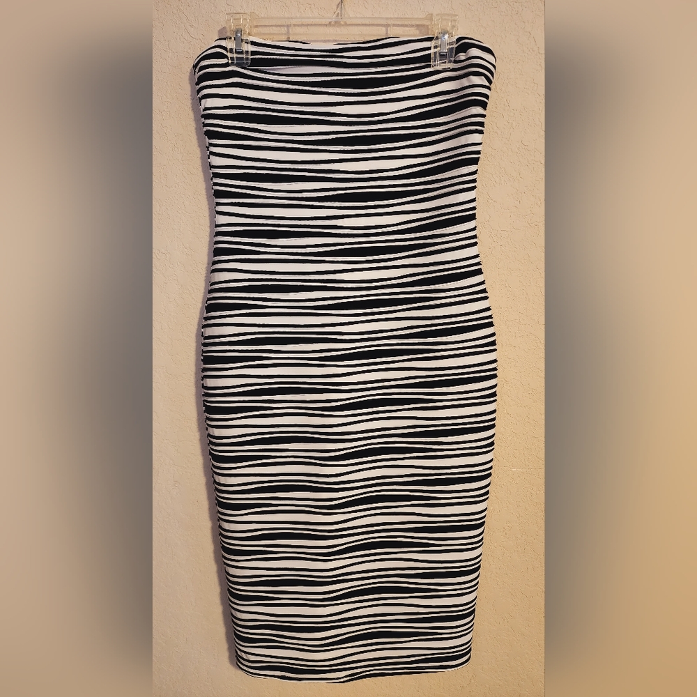 Black/ white striped dress